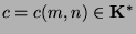 $ c=c(m,n)\in {\bf K}^*$