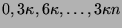 $ 0,3\kappa,6\kappa,\dots,3\kappa n$