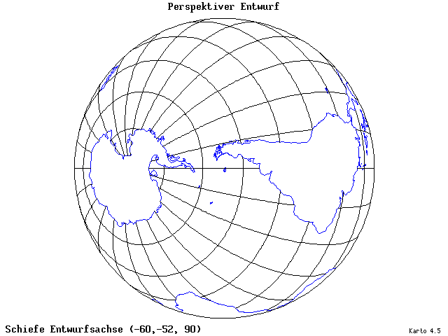 Perspective Projection - 60°W, 52°S, 90° - standard