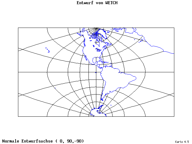 Wetch's Projection - 0°E, 90°N, 270° - standard