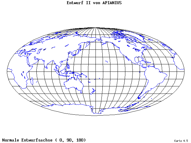 Apianius II - 0°E, 90°N, 180° - wide