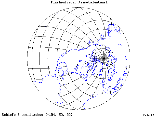 Azimuthal Equal-Area Projection - 105°W, 50°N, 90° - standard