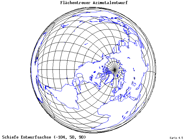 Azimuthal Equal-Area Projection - 105°W, 50°N, 90° - wide