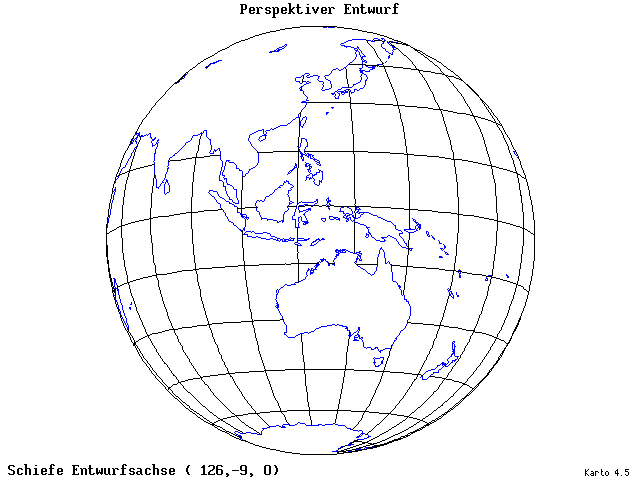 Perspective Projection - 126°E, 9°S, 0° - standard