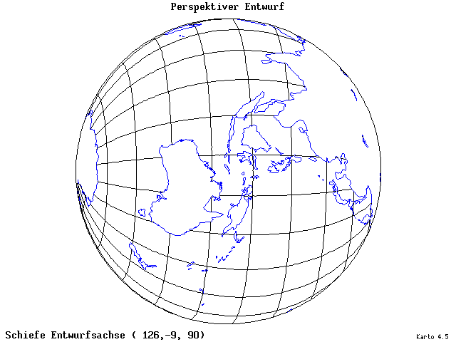 Perspective Projection - 126°E, 9°S, 90° - standard