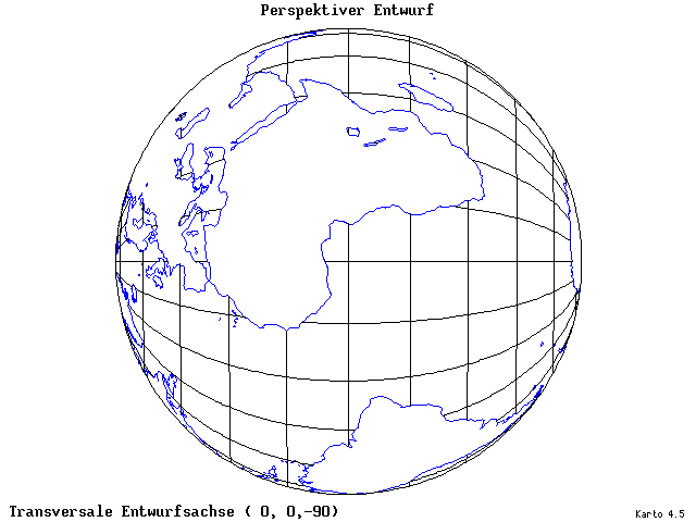 Perspective Projection - 0°E, 0°N, 270° - standard