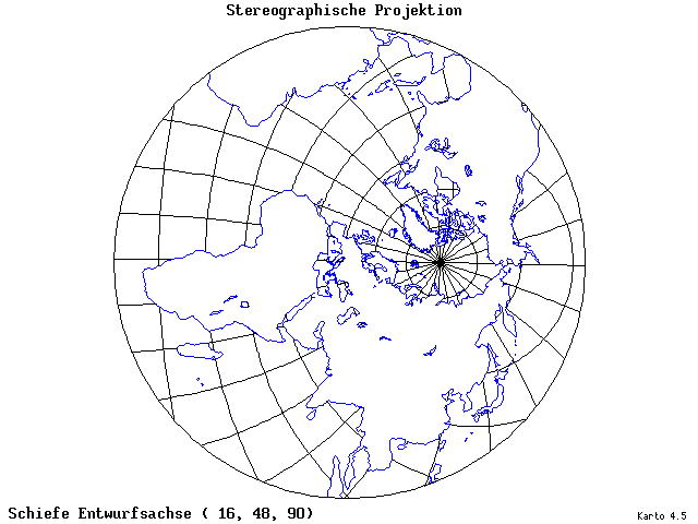 Stereographic Projection - 16°E, 48°N, 90° - standard