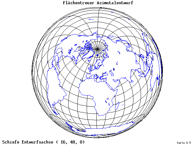 Azimuthal Equal-Area Projection - 16°E, 48°N, 0° - wide