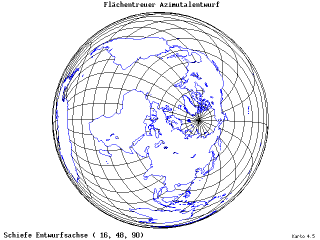 Azimuthal Equal-Area Projection - 16°E, 48°N, 90° - wide