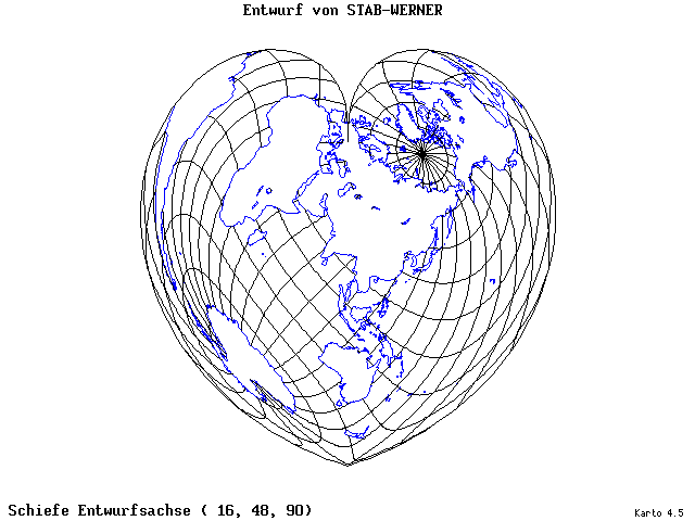 Stab-Werner Projection - 16°E, 48°N, 90° - wide