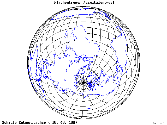 Azimuthal Equal-Area Projection - 16°E, 48°N, 180° - wide