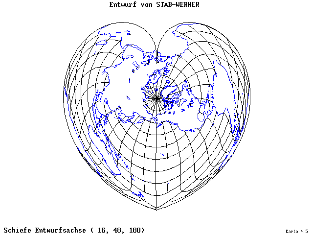 Stab-Werner Projection - 16°E, 48°N, 180° - wide