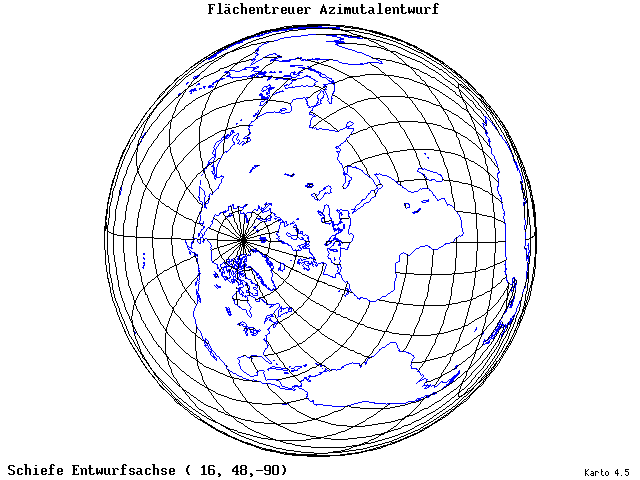 Azimuthal Equal-Area Projection - 16°E, 48°N, 270° - wide