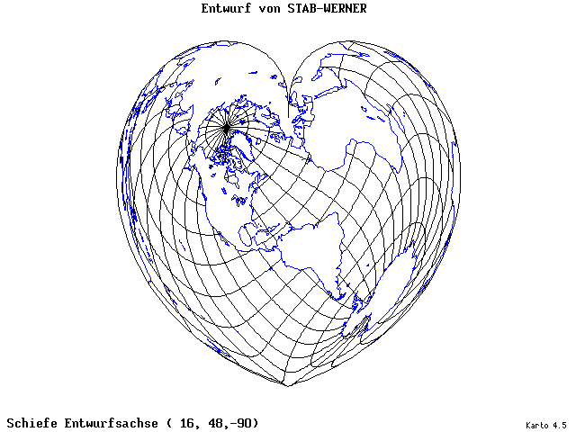 Stab-Werner Projection - 16°E, 48°N, 270° - wide
