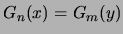 $G_n(x) = G_m(y)$