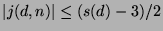 $ \vert j(d,n)\vert \leq (s(d)-3)/2$