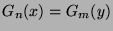 $ G_n(x)=G_m(y)$