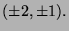 $ (\pm 2,\pm 1).$