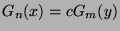 $\displaystyle G_n(x) = c G_m(y)$