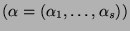 $ (\alpha =(\alpha_1,\ldots,\alpha_s))$