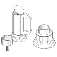 Alessi-Espressomaschine mit CAD3D