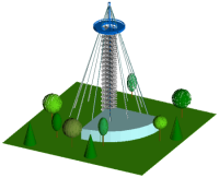 Modell eines Aussichtsturms mit CAD3D