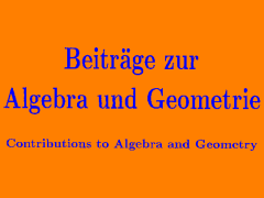 Beiträge zur Algebra und Geometrie