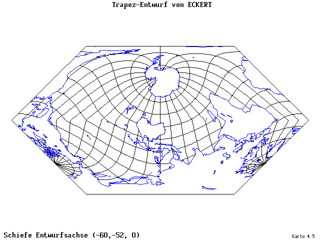 Eckhart's Trapezoid Projection - 60°W, 52°S, 0° - standard