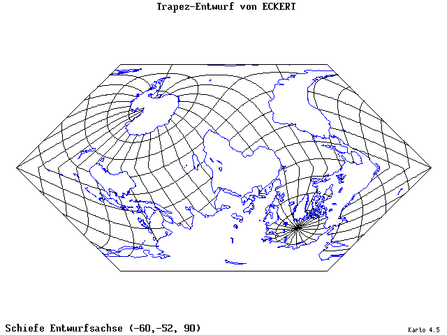 Eckhart's Trapezoid Projection - 60°W, 52°S, 90° - standard