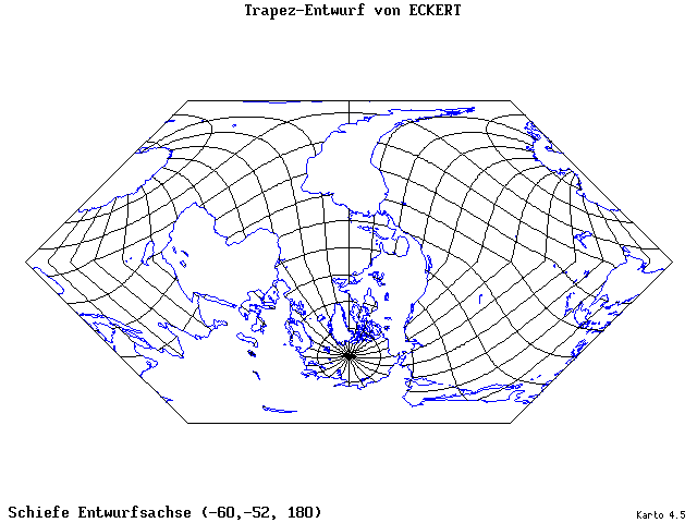 Eckhart's Trapezoid Projection - 60°W, 52°S, 180° - standard