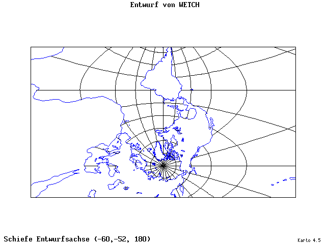 Wetch's Projection - 60°W, 52°S, 180° - standard