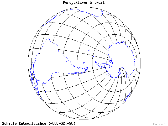 Perspective Projection - 60°W, 52°S, 270° - standard