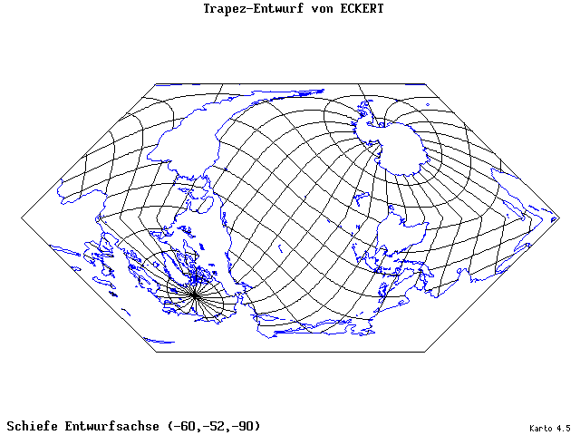 Eckhart's Trapezoid Projection - 60°W, 52°S, 270° - standard