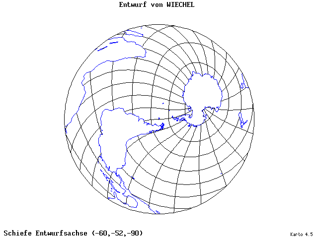 Wiechel's Projection - 60°W, 52°S, 270° - standard