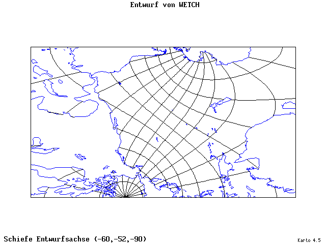 Wetch's Projection - 60°W, 52°S, 270° - standard
