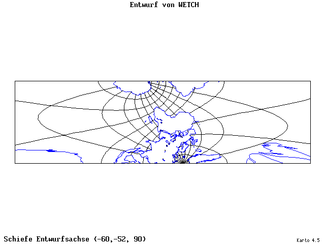 Wetch's Projection - 60°W, 52°S, 90° - wide