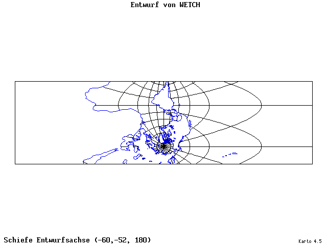 Wetch's Projection - 60°W, 52°S, 180° - wide