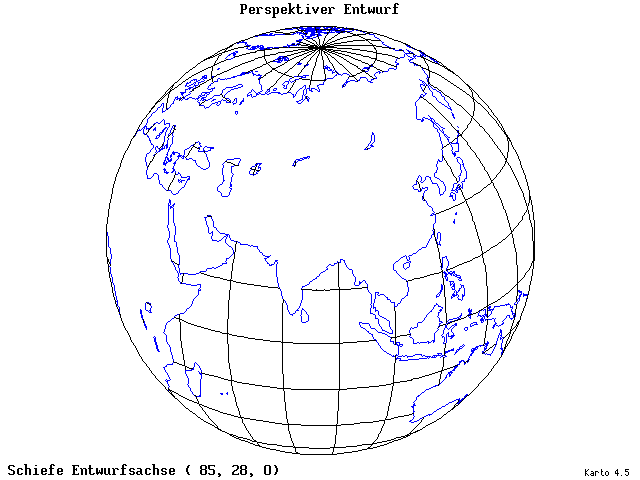 Perspective Projection - 85°E, 28°N, 0° - standard