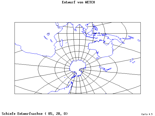 Wetch's Projection - 85°E, 28°N, 0° - standard