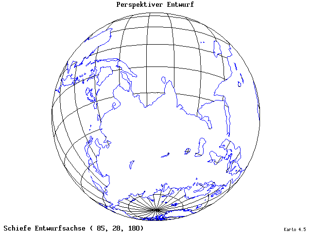 Perspective Projection - 85°E, 28°N, 180° - standard