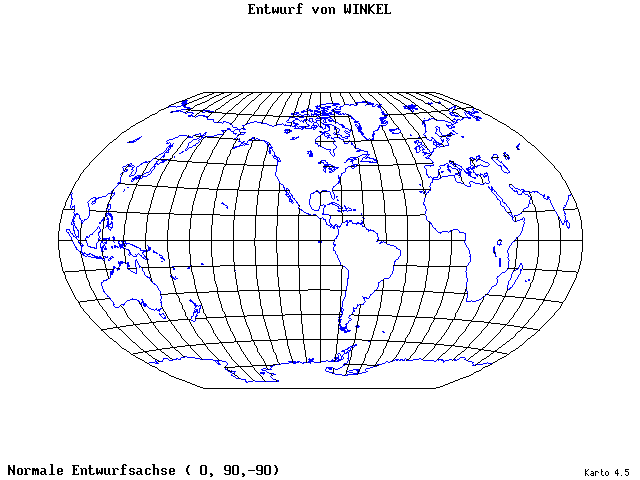 Winkel's Projection - 0°E, 90°N, 270° - standard