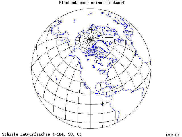 Azimuthal Equal-Area Projection - 105°W, 50°N, 0° - standard