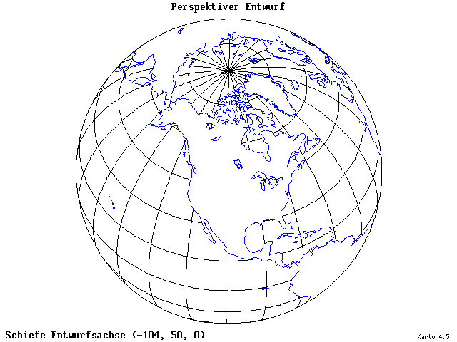 Perspective Projection - 105°W, 50°N, 0° - standard