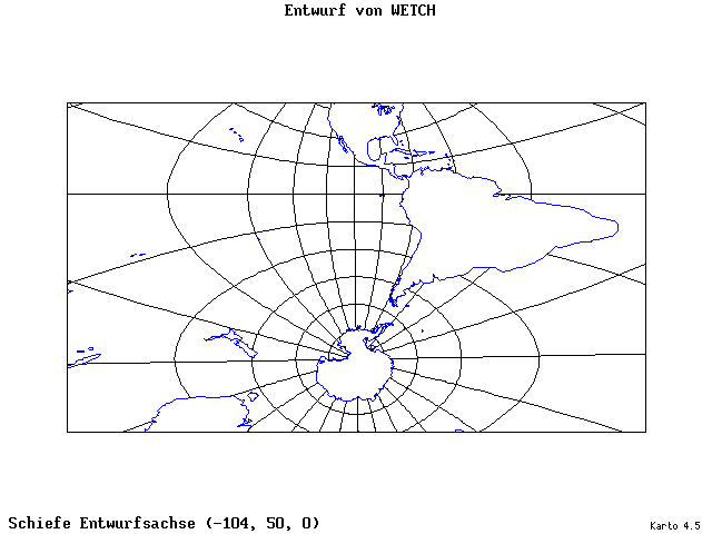 Wetch's Projection - 105°W, 50°N, 0° - standard