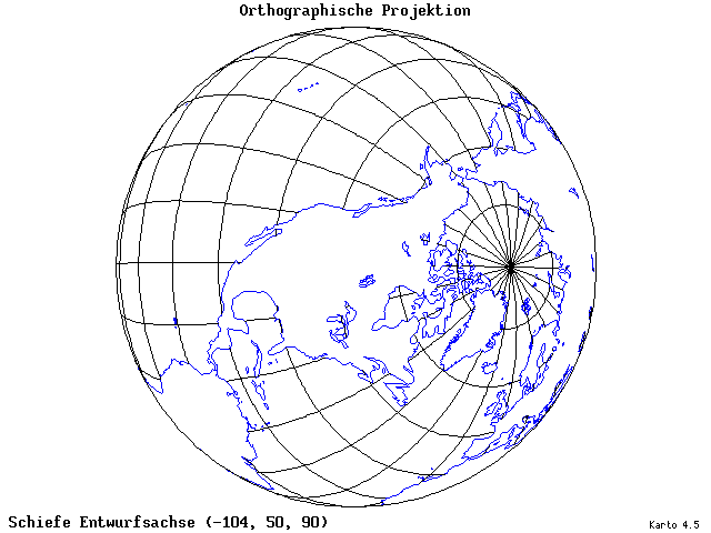 Orthographic Projection - 105°W, 50°N, 90° - standard