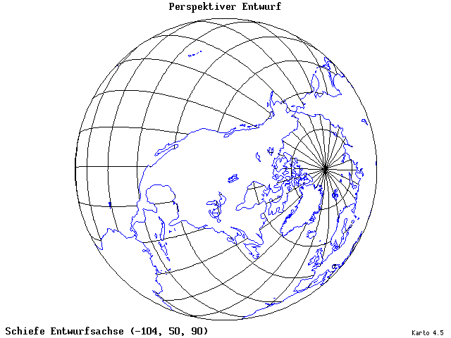 Perspective Projection - 105°W, 50°N, 90° - standard