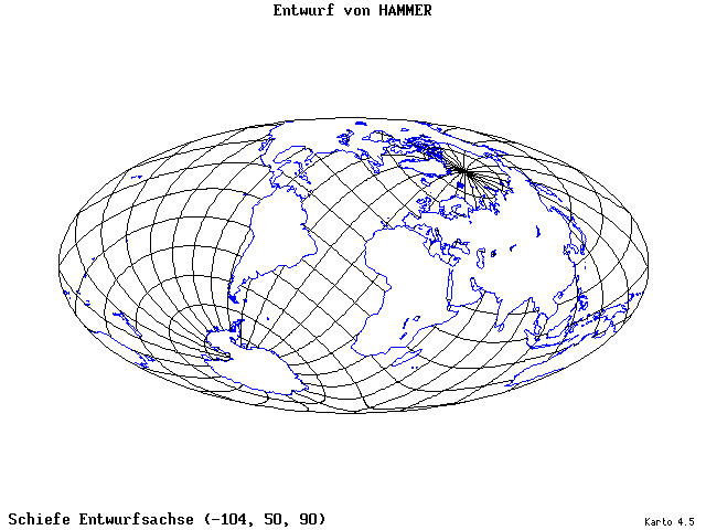 Hammer's Projection - 105°W, 50°N, 90° - standard