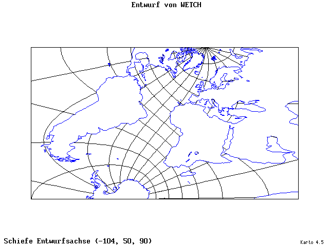 Wetch's Projection - 105°W, 50°N, 90° - standard