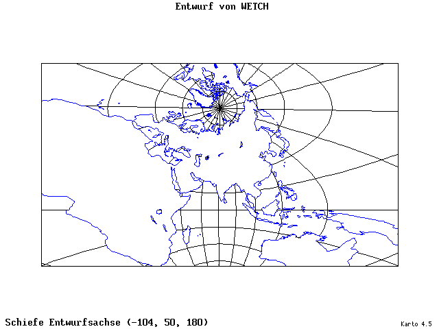 Wetch's Projection - 105°W, 50°N, 180° - standard
