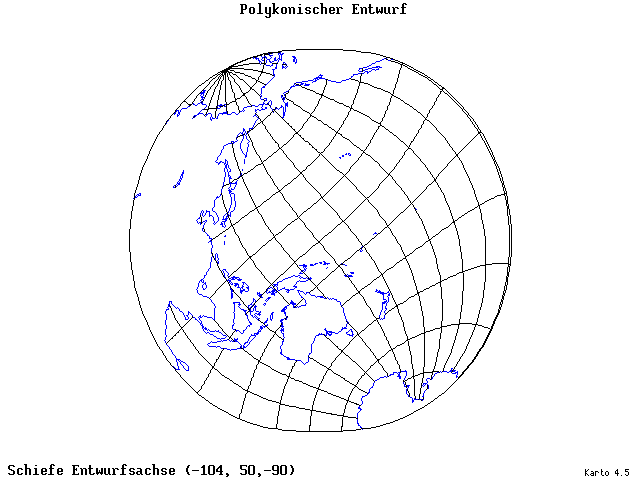 Polyconic Projection - 105°W, 50°N, 270° - standard